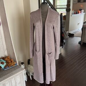 Agnes & Dora Mauve Long Cardigan